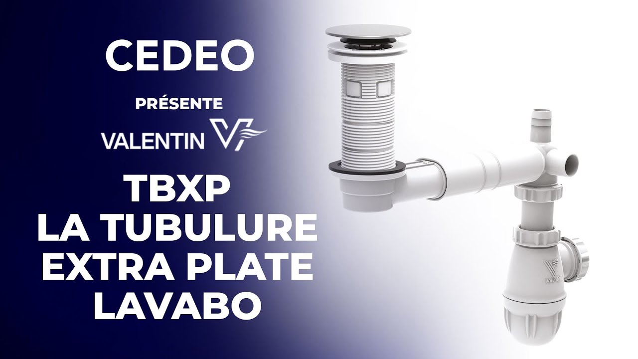 CEDEO présente la tubulure extra-plate lavabo avec bonde intégrée de  Valentin 