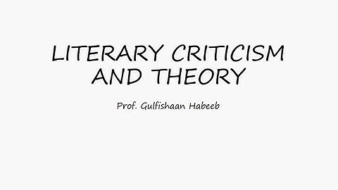 Literary Criticism and Theory || MA English 3rd Semester || Class 2