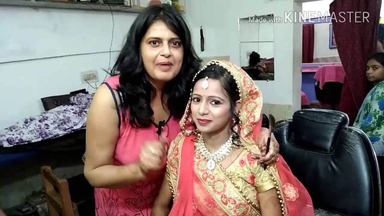 Makeup with hairstyle,Engagement makeup seema jaitly - YouTube