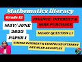 GRADE 12 MATHEMATICAL LITERACY MAY/ JUNE 2023 PAPER 1| QUESTION 1.1| SIMPLE AND COMPOUND INTEREST