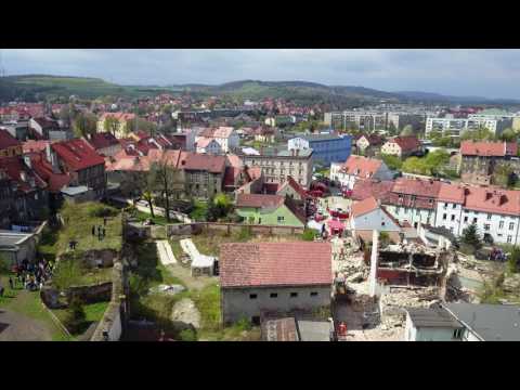 Katastrofa budowlana w Świebodzice 08.04.2017 z drona 4K 2