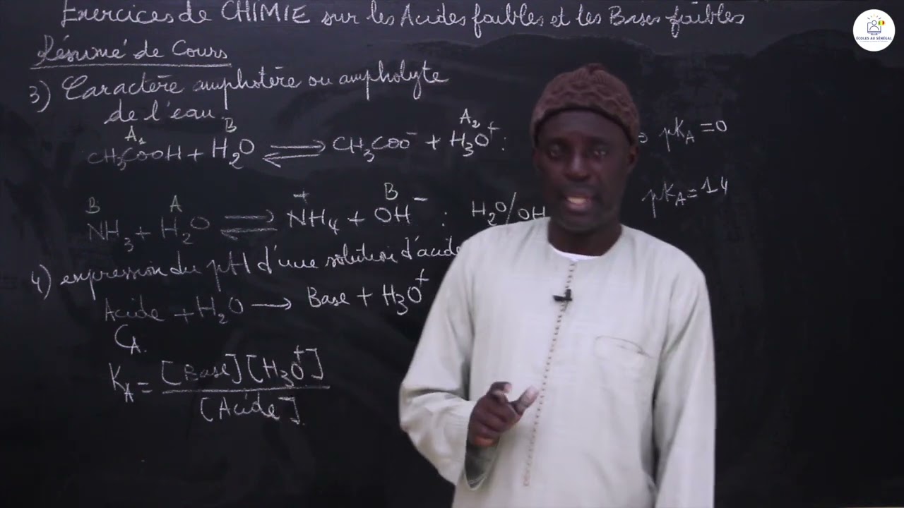 Exercices - Terminale S - PC : Résumé de cours / Les acides faibles et les bases faibles / Suite 2