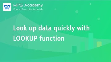 [WPS Academy] 1.2.5 Excel: Look up data quickly with LOOKUP function