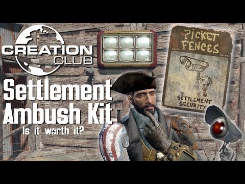 Fallout 4 Creation Club : Settlement Ambush Kit 검토 / 게임 플레이 ($ 9의 가치가 있습니까?)