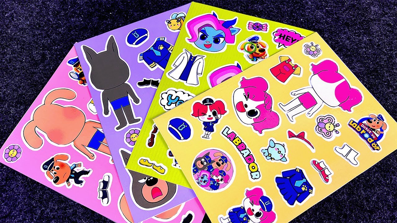 [ToyASMR] Decorating Sheriff Labrador Sticker Book 🚔🐶