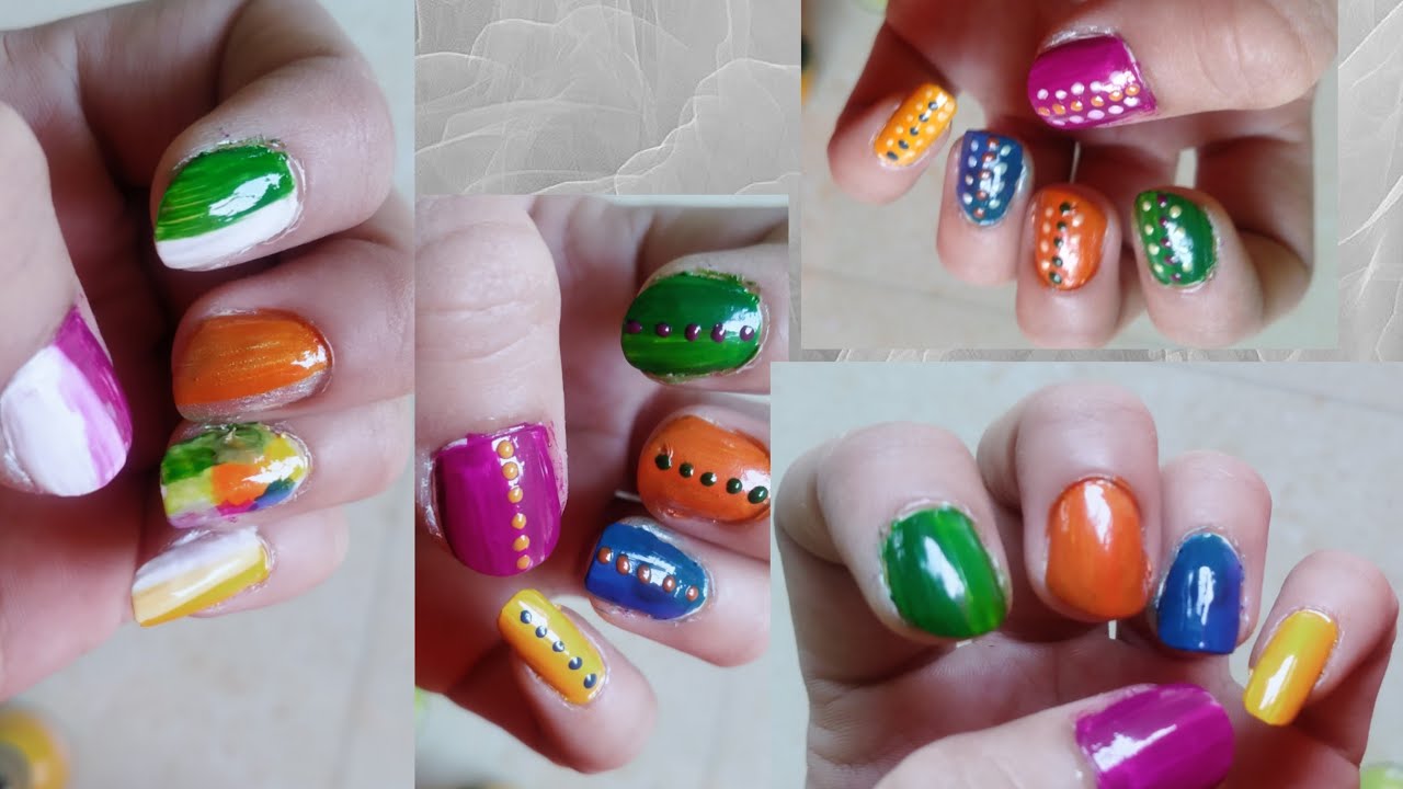 Easy nail art without tools l easy nail art at home l Nail designs for ...