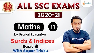 7:30 PM - All SSC Exams 2020-21 | Maths by Prabal Lavaniya | Surds & Indices