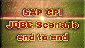 HTTP to JDBC scenario in sap cpi