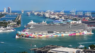 🔴 Port Miami Cruise Ship Terminals - LIVE