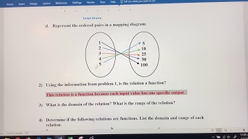Relations, Functions, Domain, Range