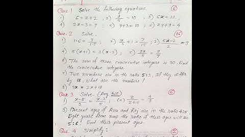 Test Paper | Class 8 Maths NCERT | Chapter 2 | Linear Equation in One Variable | TCC