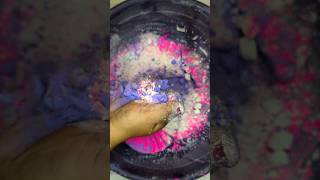 Blue Colour Dust Reformed Gym Chalk Crush Video asmr shorts