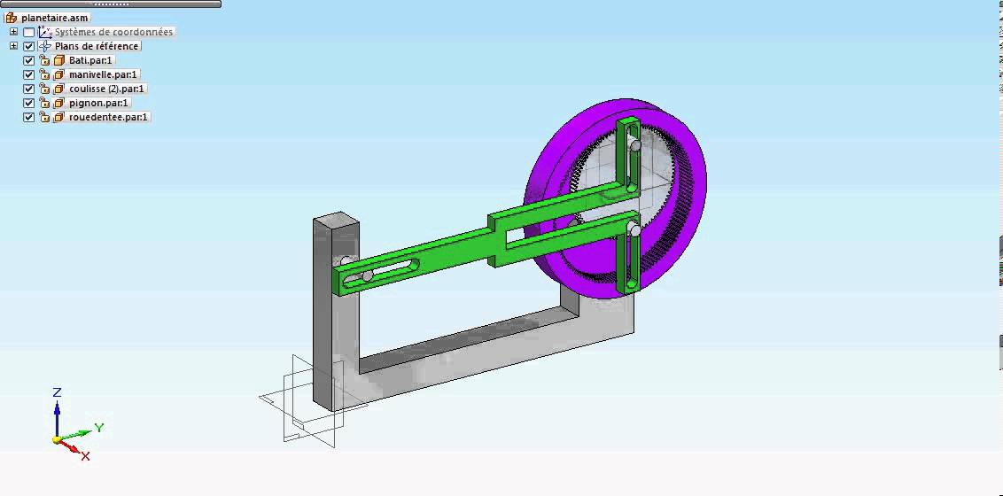 Planétaire à coulisse