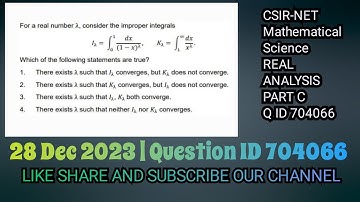CSIR-NET Mathematics Dec 2023 Solutions |Question ID 704066 |NET Math December 2023 PAPER Solution