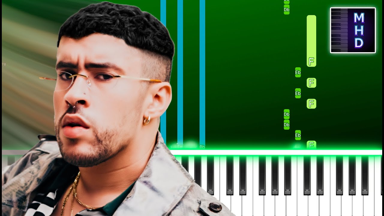 BAD BUNNY - HACIENDO QUE ME AMAS (Piano Tutorial Easy)