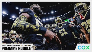 Demario Davis Fires Up Saints Pregame Huddle vs. Commanders