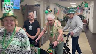 The St.Patricks Day Stroll & Roll Parade with our Assisted Living Residents