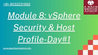 vSphere Security & Host Profile Session1