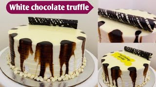 1kg വൈറ്റ് ചോക്ലേറ്റ് ട്രഫിൾ  ||ആർക്കും തയ്യാറാക്കാം രുചിയൂറും  White chocolate truffle cake recipe