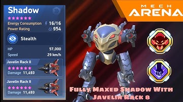 Fully Maxed Shadow With Javelin Rack 8⚡MECH ARENA: ROBOT SHOWDOWN
