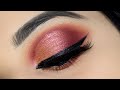 Simple Eye Makeup with Winged Eyeliner | Eye Makeup for Weddings &amp; Parties | HudaBeauty Rose Gold