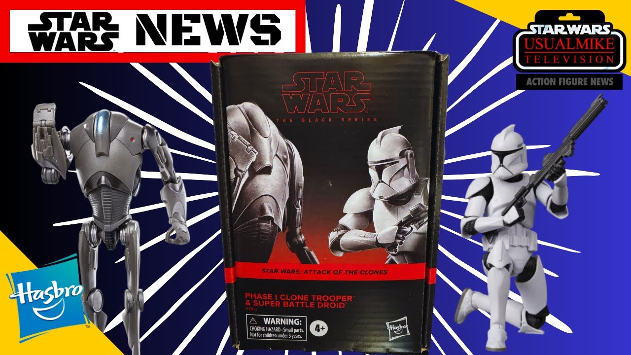 STAR WARS ACTION FIGURE NEWS ATTACK OF THE CLONES PHASE I CLONE AND SUPER BATTLE DROID 2 PACK!!!