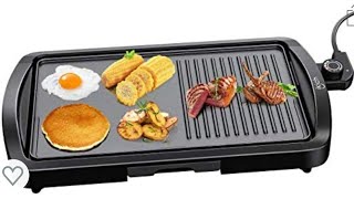 IKICH Electric Griddle Indoor Smokeless Nonstick 2-in-1