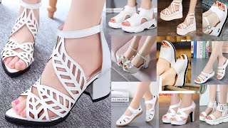 WHITE SANDALS/ SHOES FOR WOMEN LATEST FASHION 2021 COLLECTION|WHITE FOOTWEAR DESIGN WITH PRICE
