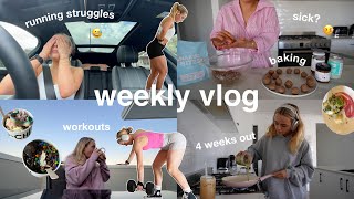 weekly vlog| running struggles | change of plans | upper & lower body workout | 🤒 conagh kathleen