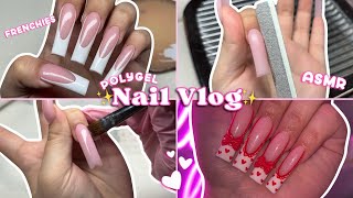 : Red Hearts Polygel Nails Polygel Extension Nail Vlog | Nail Art ASMR