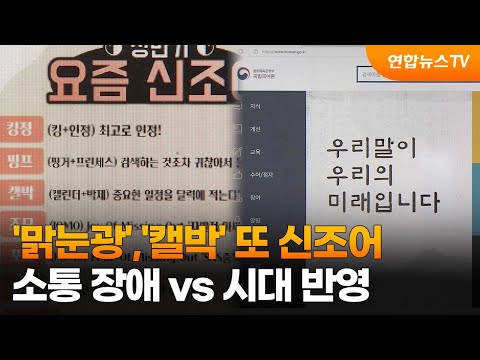 맑눈광 캘박 또 신조어 소통 장애 Vs 시대 반영 연합뉴스TV YonhapnewsTV 