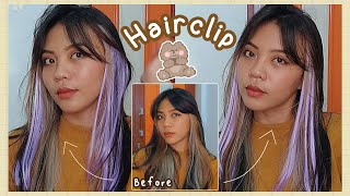 Hairclip shopee termurah?|| cara pakai hairclip|| warna rambut peek a boo tanpa bleaching