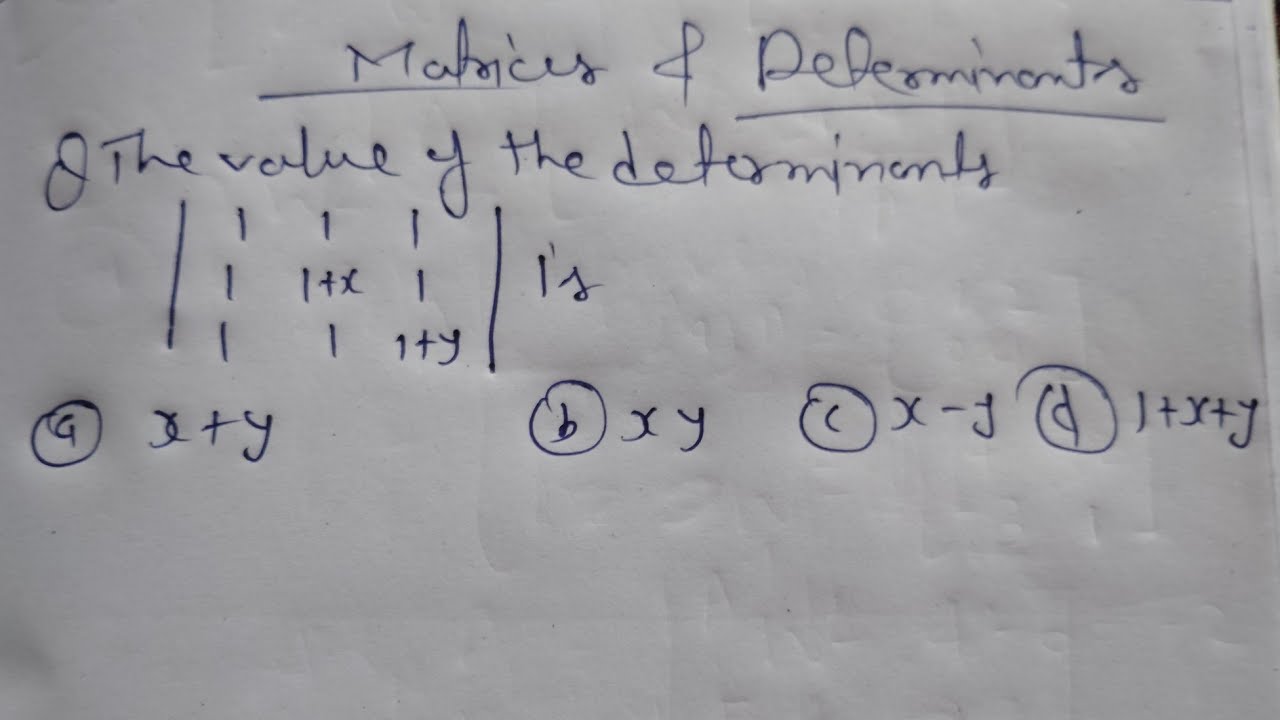 Matrices and Determinants question part+33 #maths - YouTube