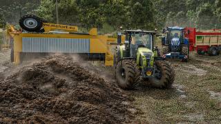 Recovering Manure Heap on the Field with this monster machine