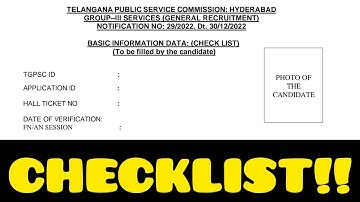 Group-3 checklist ఎలా నింపాలి || how to fill up the checklist #tgpsc #group3 