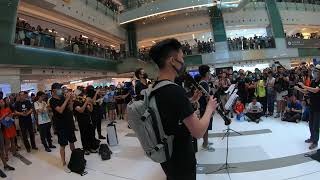 Glory To Hong Kong, the protest Anthem of Hong Kong sung in New Town Plaza