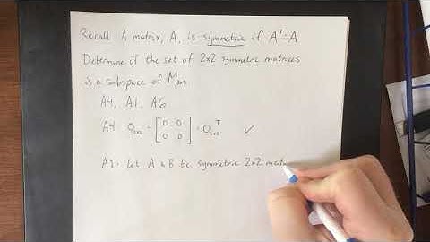 Is the set of 2x2 symmetric matrices a subspace?