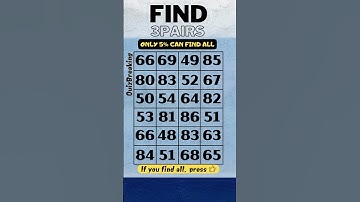 Find 3 pairs [S34]. prevent dementia, dementia test, puzzle, number quiz, increase cognitive ability