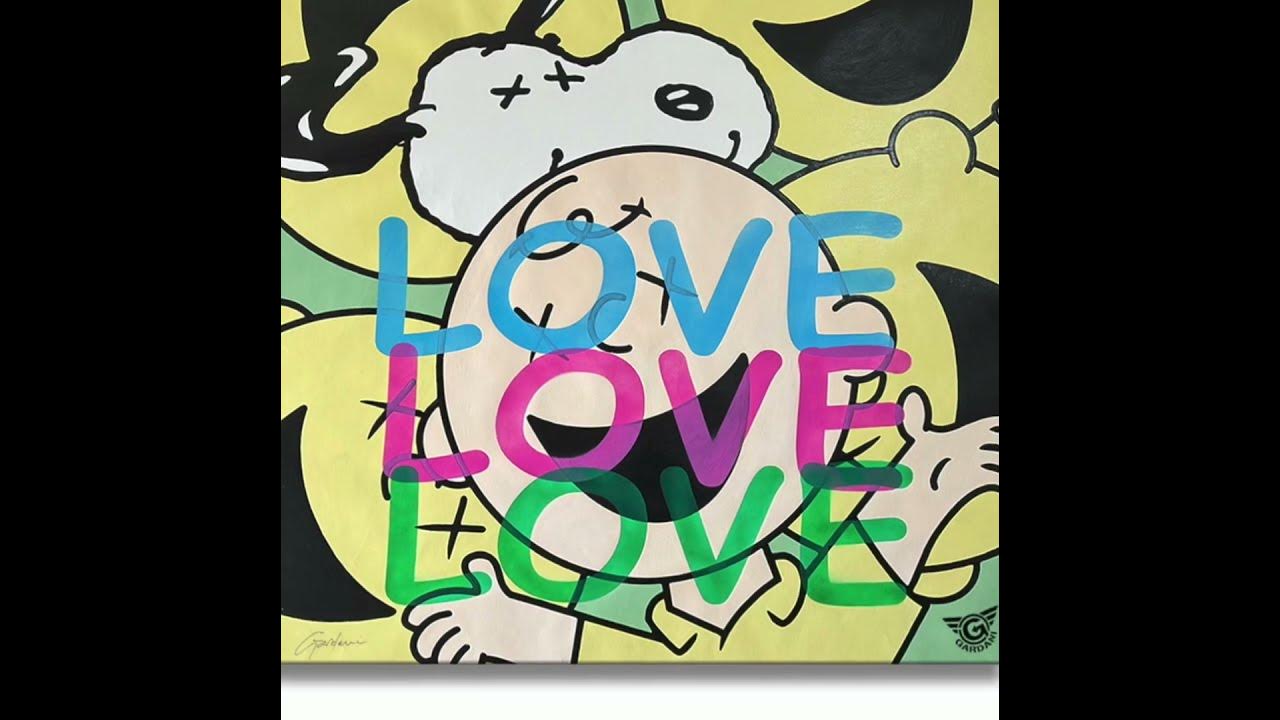 Snoopy I Love U Lots Original Painting By Gardani PopArt Comics snoopy-i-love-u-lots-original-painting-by-gardani-popart-comics