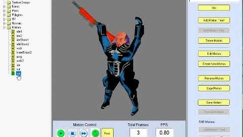 Making motions for a RF 3D model actor using Equity