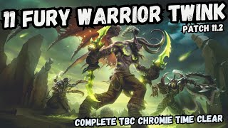 11 Fury Warrior Twink - Complete TBC Chromie Time Dungeon Clear (With Slime) Patch 11.2