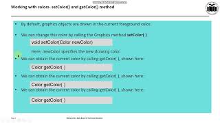 Setting Colors to text, geometrical shapes, background and foreground in Applet