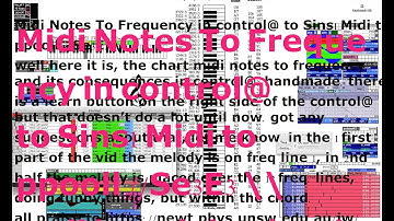 Midi To Frequency In Control@ to Sins1 Midi to ppooll //Se3E3 \\