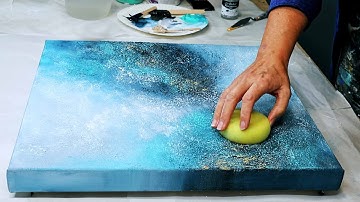 Creating Texture Art with Plastic Wrap & Sand - Abstract Dreamscape