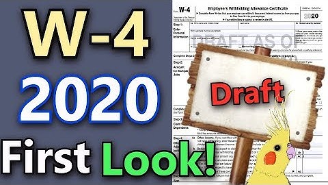 W-4 2020 Explained! (Detailed  First Look at 2020 W-4 IRS Draft Form!)