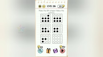 Brain Test Level 286 Make the 6th shape follow the pattern walkthrough.
