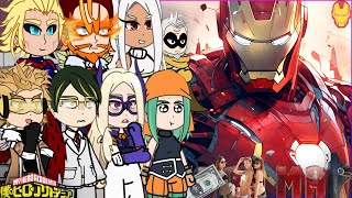 MHA Pro heroes react to Deku as Iron Man || Gacha React