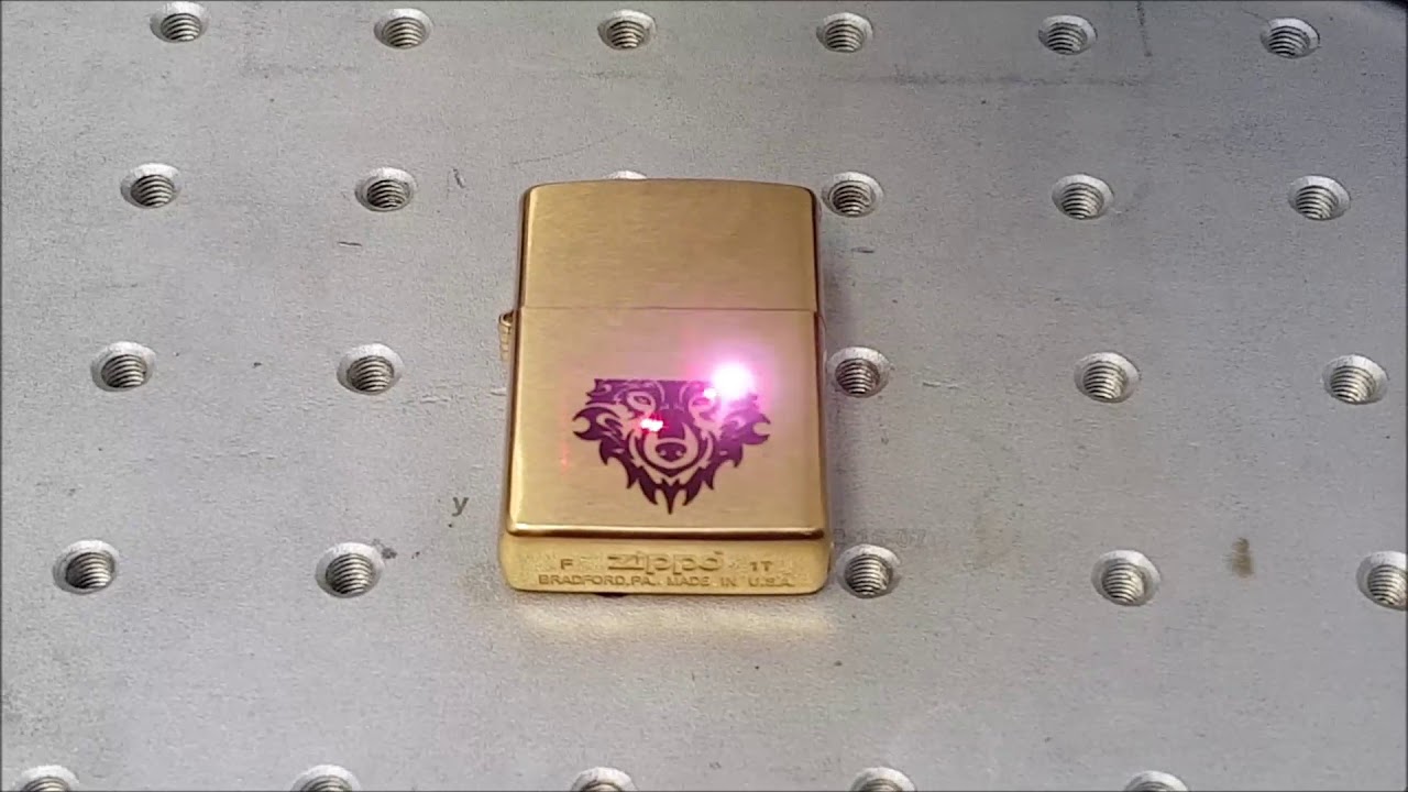 Лазерная гравировка на зажигалке Zippo - YouTube