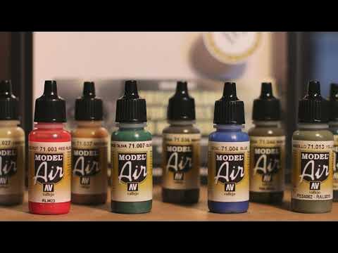 29037 Acrylicos Vallejo Basic Colors Model Air Paint Set, 1/2 Fl