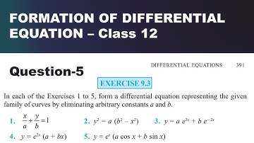 y=e^x(acosx+bsinx) Formation of Differential Equation Class 12 Maths Exercise 9.3
